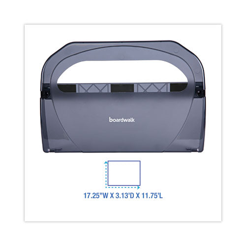Image of Boardwalk® TS510SBBW Toilet Seat Cover Dispenser, 17.25 x 3.13 x 11.75, Smoke