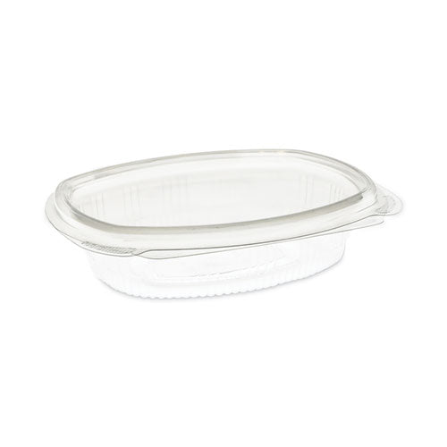 Image of Pactiv Evergreen 0CA910080000 EarthChoice Recycled PET Hinged Container, 8 oz, 4.92 x 5.87 x 1.32, Clear, Plastic, 200/Carton