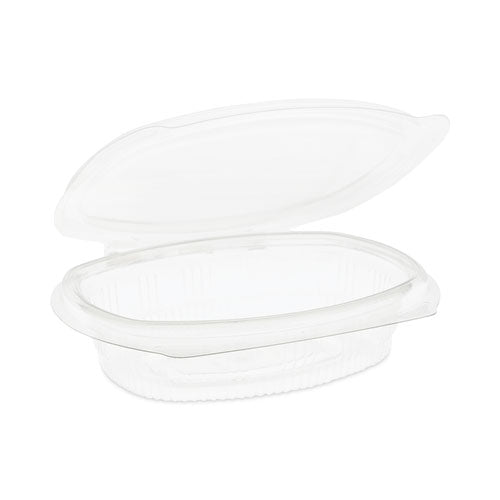 Image of Pactiv Evergreen 0CA910080000 EarthChoice Recycled PET Hinged Container, 8 oz, 4.92 x 5.87 x 1.32, Clear, Plastic, 200/Carton