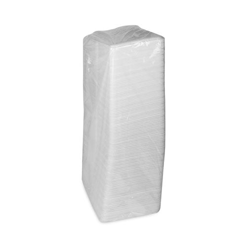 Image of Pactiv Evergreen 0TF108S00000 Supermarket Tray, #8S, 10 x 8 x 0.65, White, Foam, 500/Carton
