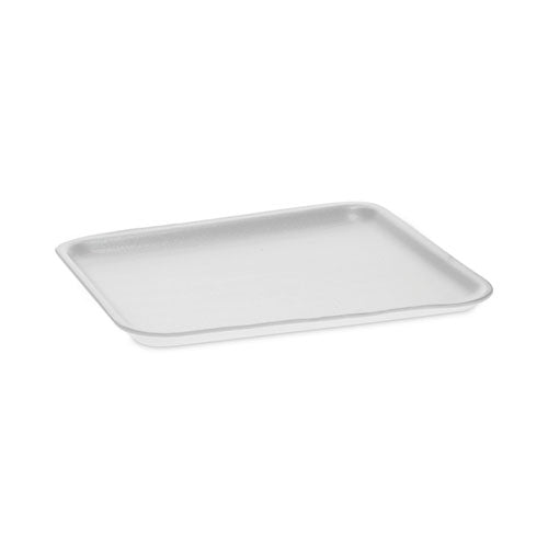 Image of Pactiv Evergreen 0TF108S00000 Supermarket Tray, #8S, 10 x 8 x 0.65, White, Foam, 500/Carton