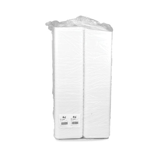 Image of Pactiv Evergreen 0TF100200000 Supermarket Tray, #2, 8.2 x 5.7 x 0.91, White, Foam ,500/Carton