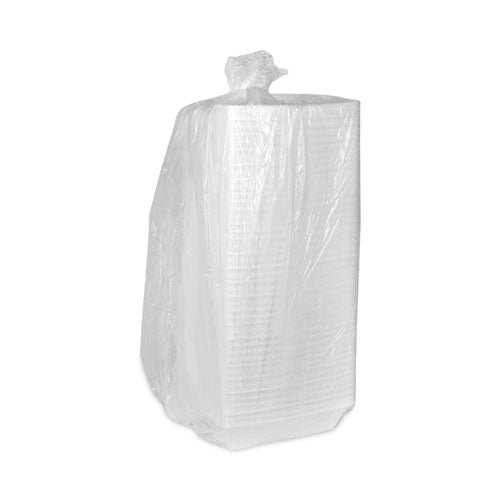 Image of Pactiv Evergreen 0TH10099Y000 Foam Hinged Lid Containers, Single Tab Lock Hoagie, 9.8 x 5 x 3.3, White, 560/Carton