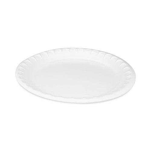 Image of Pactiv Evergreen 0TK10010000Y Placesetter Deluxe Laminated Foam Dinnerware, Plate, 10.25" dia, White, 540/Carton