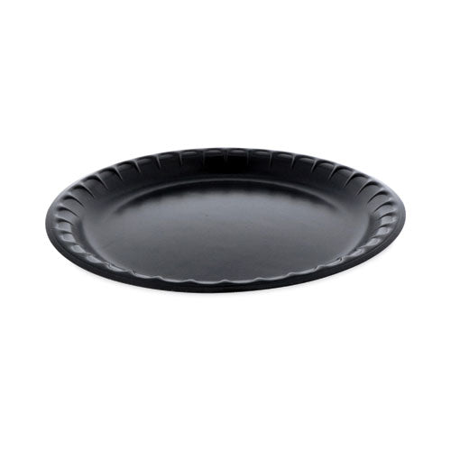 Image of Pactiv Evergreen 0TKB0010000Y Placesetter Deluxe Laminated Foam Dinnerware, Plate, 10.25" dia, Black, 540/Carton