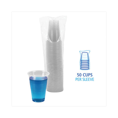 Image of Boardwalk® BWKTRANSCUP16PK Translucent Plastic Cold Cups, 16 oz, 50/Pack