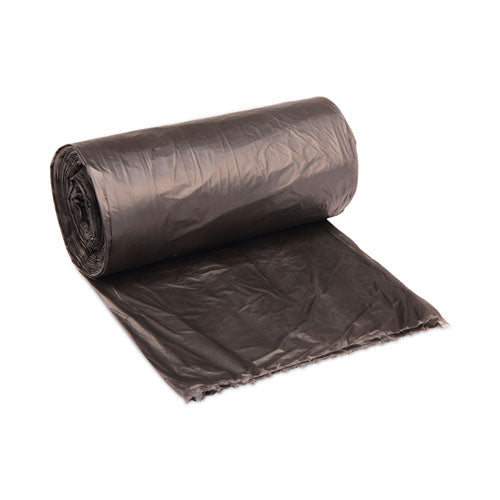 Image of Boardwalk® V7658HKKR01 High-Density Can Liners, 60 gal, 14 mic, 38" x 58", Black, Perforated Roll, 25 Bags/Roll, 8 Rolls/Carton
