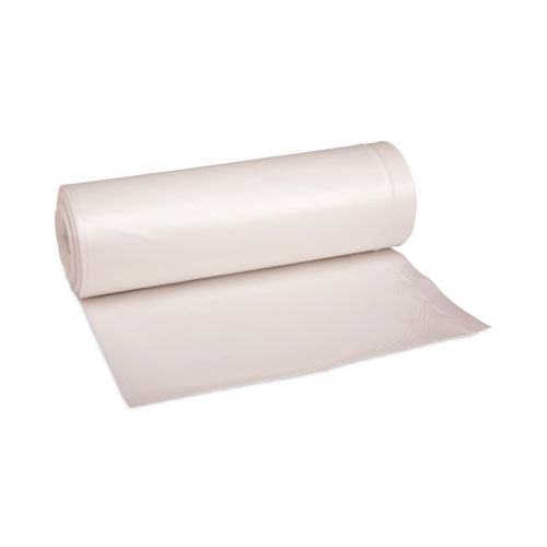 Image of Boardwalk® V8046ENKR01 High-Density Can Liners, 45 gal, 19 mic, 40" x 46", Natural, Perforated Roll, 25 Bags/Roll, 6 Rolls/Carton