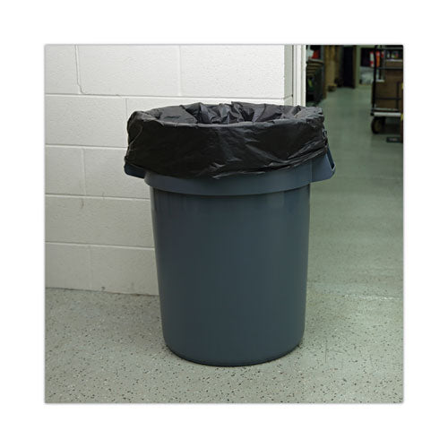 Image of Boardwalk® V8046EKKR01 High-Density Can Liners, 45 gal, 19 mic, 40" x 46", Black, Perforated Roll, 25 Bags/Roll, 6 Rolls/Carton