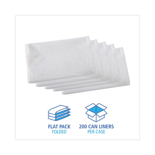 Image of Boardwalk® Z6640VNK High Density Industrial Can Liners Flat Pack, 33 gal, 16 mic, 33" x 40", Natural, Flat Pack, 200/Carton
