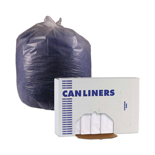 Image of Boardwalk® Z6640VNK High Density Industrial Can Liners Flat Pack, 33 gal, 16 mic, 33" x 40", Natural, Flat Pack, 200/Carton