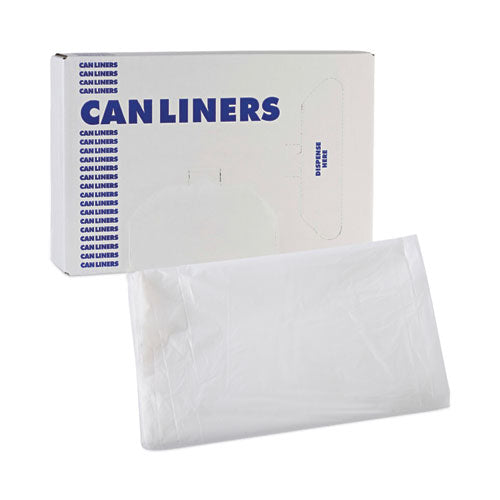 Image of Boardwalk® Z6640VNK High Density Industrial Can Liners Flat Pack, 33 gal, 16 mic, 33" x 40", Natural, Flat Pack, 200/Carton