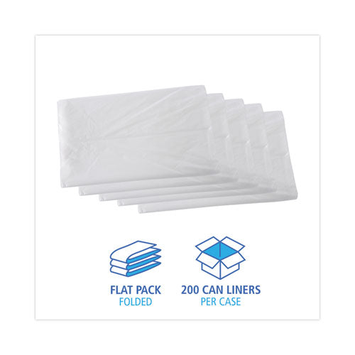 Image of Boardwalk® Z8048VNK High Density Industrial Can Liners Flat Pack, 45 gal, 16 mic, 40" x 48", Natural, Flat Pack, 200/Carton