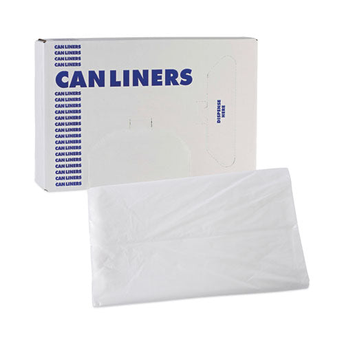 Image of Boardwalk® Z8048VNK High Density Industrial Can Liners Flat Pack, 45 gal, 16 mic, 40" x 48", Natural, Flat Pack, 200/Carton