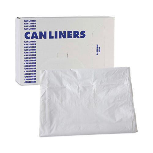 Image of Boardwalk® H7658TWK Linear Low Density Industrial Can Liners, 60 gal, 0.9 mil, 38" x 58", White, Flat Pack, 100/Carton