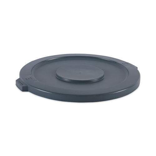 Image of Boardwalk® 1868182 Lids For 32 Gal Waste Receptacle, Flat-Top, Round, Plastic, Gray