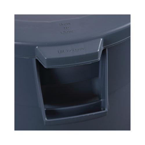 Image of Boardwalk® 1868182 Lids For 32 Gal Waste Receptacle, Flat-Top, Round, Plastic, Gray
