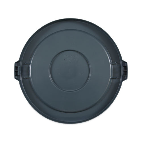 Image of Boardwalk® 1868182 Lids For 32 Gal Waste Receptacle, Flat-Top, Round, Plastic, Gray