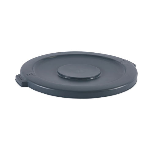 Image of Boardwalk® 1868184 Lids For 44 Gal Waste Receptacles, Flat-Top, Round, Plastic Gray