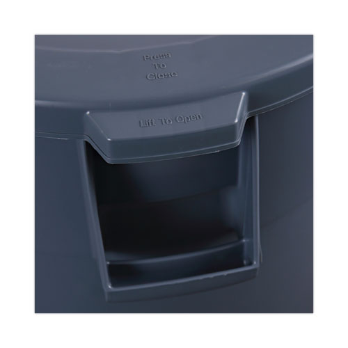 Image of Boardwalk® 1868184 Lids For 44 Gal Waste Receptacles, Flat-Top, Round, Plastic Gray