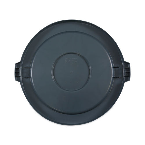 Image of Boardwalk® 1868184 Lids For 44 Gal Waste Receptacles, Flat-Top, Round, Plastic Gray