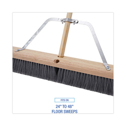 Image of Boardwalk® BWK119 Metal Handle Braces, Large, Fits 24" to 48" Floor Sweeps, 0.5 x 17 x 12