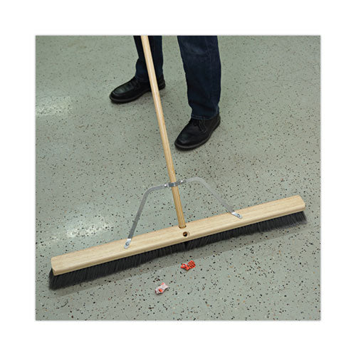 Image of Boardwalk® BWK119 Metal Handle Braces, Large, Fits 24" to 48" Floor Sweeps, 0.5 x 17 x 12