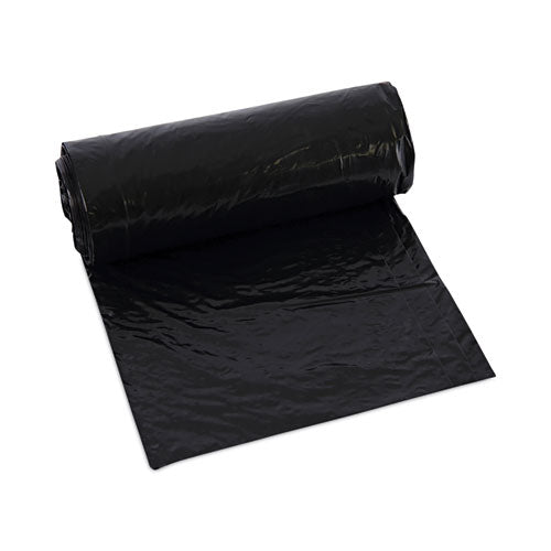 Image of Boardwalk® W4832YKKR01 Low-Density Waste Can Liners, 16 gal, 1 mil, 24" x 32", Black, Perforated Roll, 10 Bags/Roll, 15 Rolls/Carton
