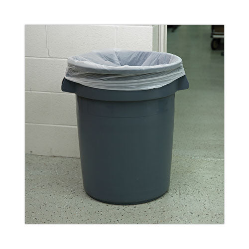 Image of Boardwalk® H6639HWKGR1 Low-Density Waste Can Liners, 33 gal, 0.6 mil, 33" x 39", White, Perforated Roll, 25 Bags/Roll, 6 Rolls/Carton