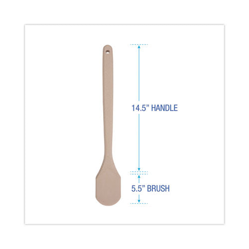 Image of Boardwalk® BWK4420 Utility Brush, Cream Nylon Bristles, 5.5" Brush, 14.5" Tan Plastic Handle