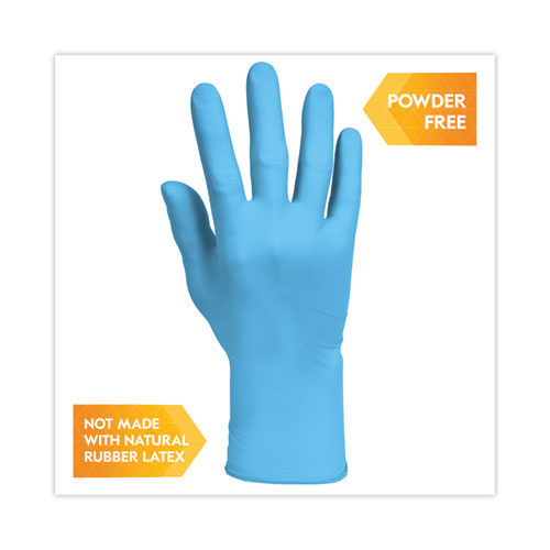 Image of KleenGuard 54187 G10 Comfort Plus Blue Nitrile Gloves, Powder-Free, Medium, 4 mil Thick, 9.5" Long, Light Blue, 100/Box, 10 Boxes/Carton
