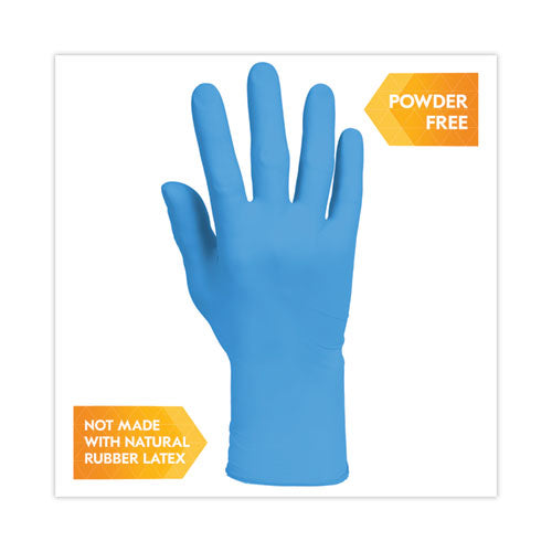 Image of KleenGuard 54422 G10 2PRO Nitrile Gloves, Powder-Free, Medium, 6 mil Thick, 9.5" Long, Blue, 100/Box, 10 Boxes/Carton