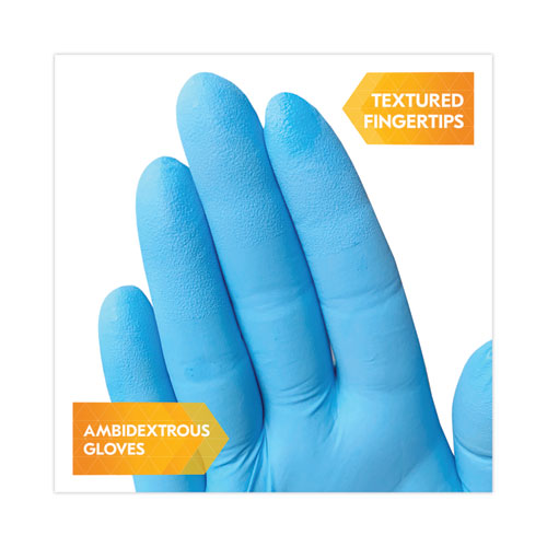 Image of KleenGuard 54187 G10 Comfort Plus Blue Nitrile Gloves, Powder-Free, Medium, 4 mil Thick, 9.5" Long, Light Blue, 100/Box, 10 Boxes/Carton