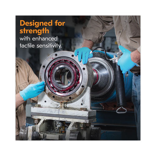 Image of KleenGuard 54187 G10 Comfort Plus Blue Nitrile Gloves, Powder-Free, Medium, 4 mil Thick, 9.5" Long, Light Blue, 100/Box, 10 Boxes/Carton