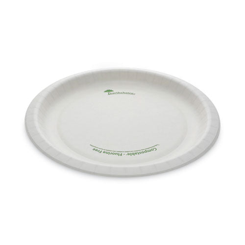 Image of Pactiv Evergreen PSP10EC EarthChoice Pressware Compostable Dinnerware, Plate, Paper, 10" dia, White, 300/Carton