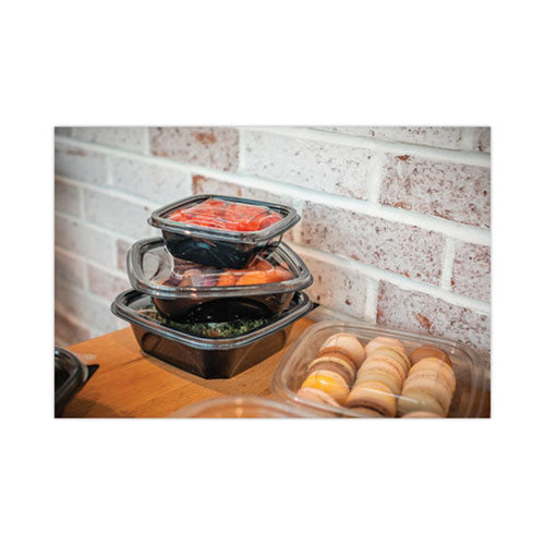 Image of Pactiv Evergreen SAB0724 EarthChoice Square Recycled Bowl, 24 oz, 7 x 7 x 1.52, Black, Plastic, 300/Carton