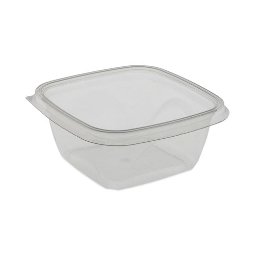 Image of Pactiv Evergreen SAC0516 EarthChoice Square Recycled Bowl, 16 oz, 5 x 5 x 1.75, Clear, Plastic, 504/Carton