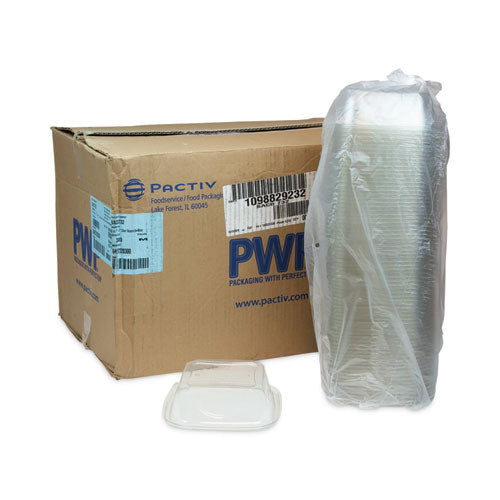 Image of Pactiv Evergreen SAC0732 EarthChoice Square Recycled Bowl, 32 oz, 7 x 7 x 2, Clear, Plastic, 300/Carton