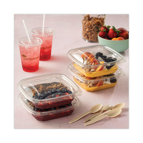 Image of Pactiv Evergreen SAC0732 EarthChoice Square Recycled Bowl, 32 oz, 7 x 7 x 2, Clear, Plastic, 300/Carton
