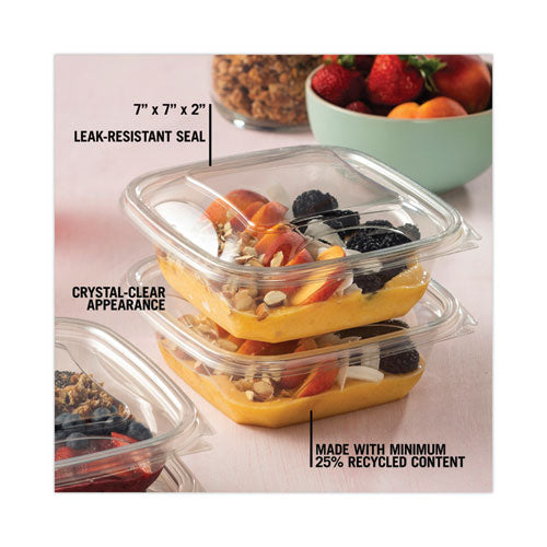 Image of Pactiv Evergreen SAC0732 EarthChoice Square Recycled Bowl, 32 oz, 7 x 7 x 2, Clear, Plastic, 300/Carton
