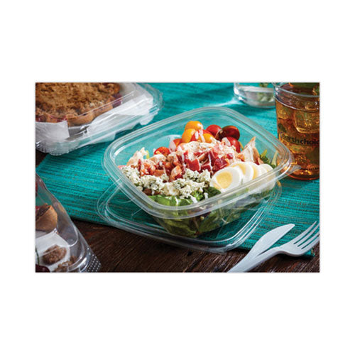 Image of Pactiv Evergreen SAC0732 EarthChoice Square Recycled Bowl, 32 oz, 7 x 7 x 2, Clear, Plastic, 300/Carton