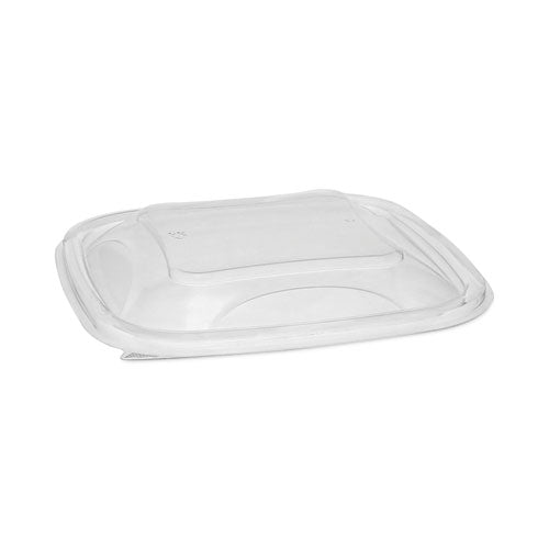 Image of Pactiv Evergreen SACLD07 EarthChoice Recycled PET Container Lid, For 24 to 32 oz Container Bases, 7.37 x 7.37 x 0.83, Clear, Plastic, 300/Carton