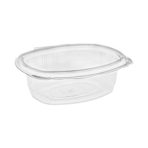 Image of Pactiv Evergreen YCA910240000 EarthChoice Recycled PET Hinged Container, 24 oz, 7.37 x 5.87 x 2.37, Clear, Plastic, 280/Carton
