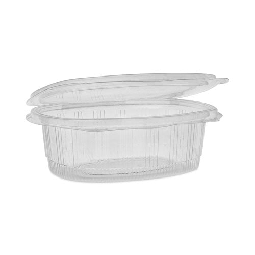 Image of Pactiv Evergreen YCA910240000 EarthChoice Recycled PET Hinged Container, 24 oz, 7.37 x 5.87 x 2.37, Clear, Plastic, 280/Carton