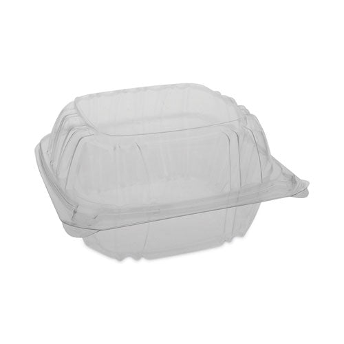 Image of Pactiv Evergreen YCI821600000 SENSATION SmartLock Hinged Lid Container, 5.7 x 6 x 3.1, Clear, Plastic, 500/Carton