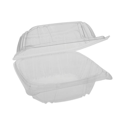 Image of Pactiv Evergreen YCI821600000 SENSATION SmartLock Hinged Lid Container, 5.7 x 6 x 3.1, Clear, Plastic, 500/Carton