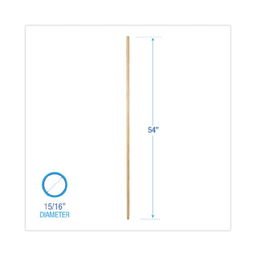 Image of Boardwalk® BWK121 Threaded End Broom Handle, 0.94" dia x 54", Natural