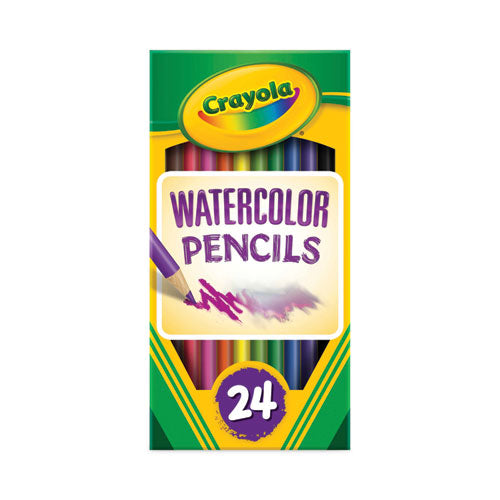 Image of Crayola® 68-4304 Watercolor Pencil Set, 3.3 mm, 2B, Assorted Lead and Barrel Colors, 24/Pack