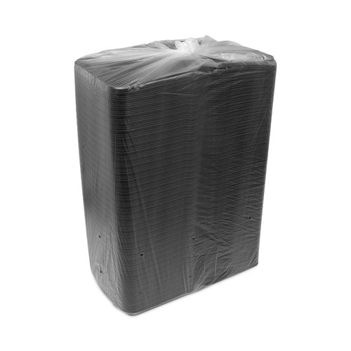 Image of Pactiv Evergreen YHLB08010000 SmartLock Foam Hinged Lid Container, Medium, 8 x 8.5 x 3, Black, 150/Carton