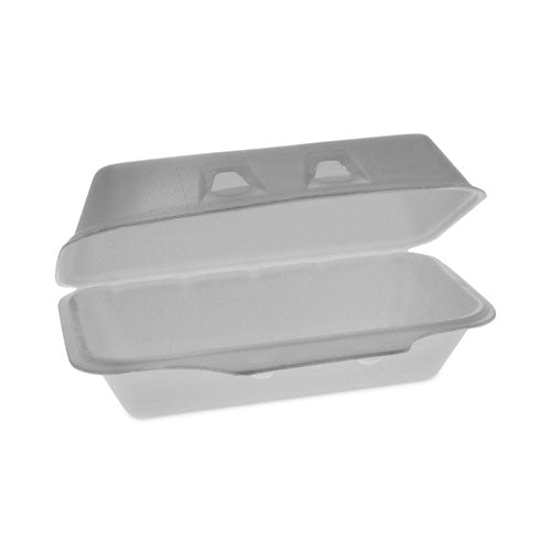 Image of Pactiv Evergreen YHLW01840000 SmartLock Foam Hinged Lid Container, Medium, 8.8 x 4.5 x 3.1, White, 440/Carton